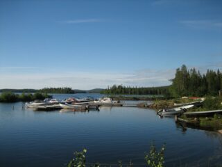 Kuva Miekojärvelle satamasta otettuna