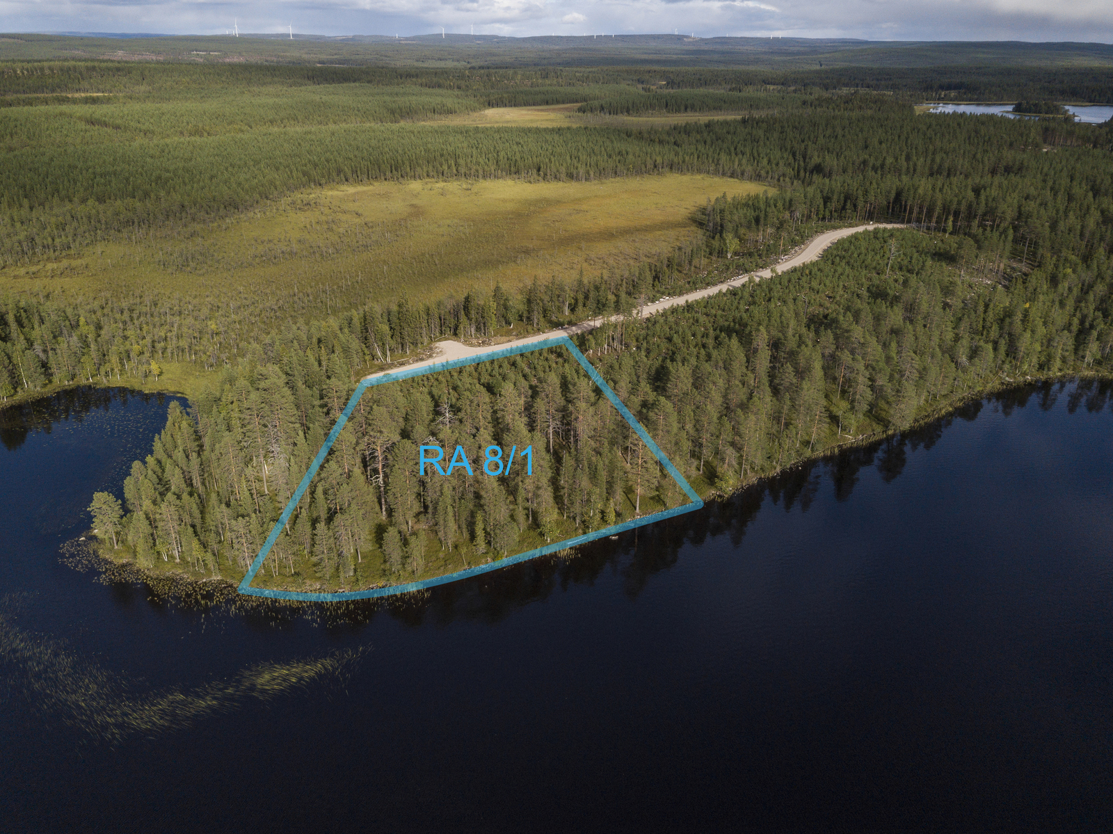 Ilmakuva kohteesta jossa tontin rajaus