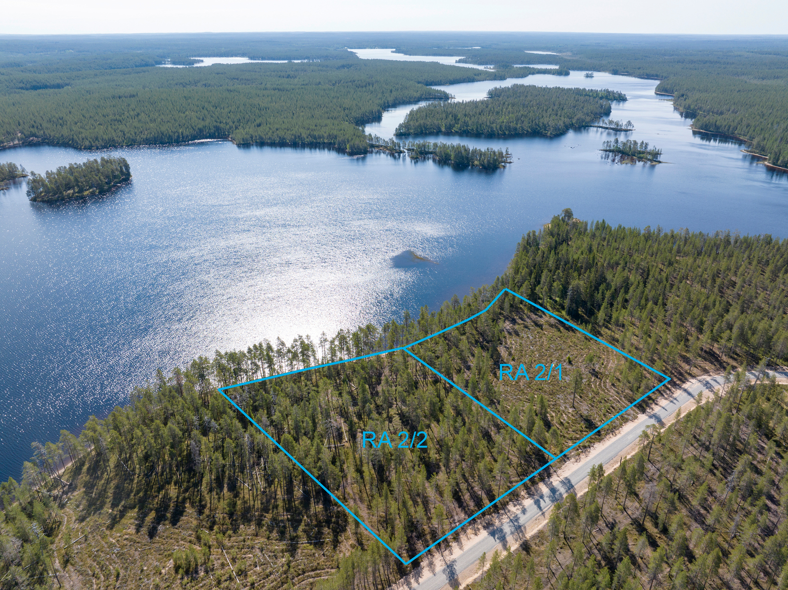 Ilmakuva järvimaisemasta