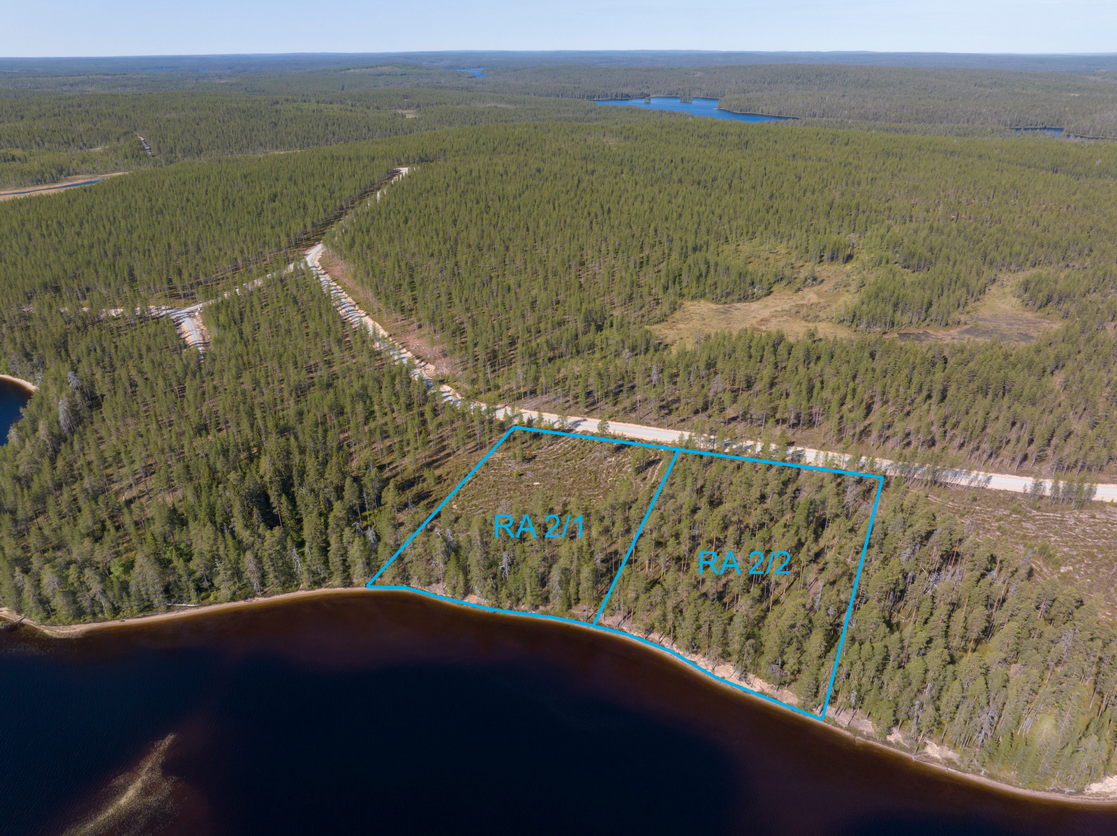 Ilmakuva järvimaisemasta