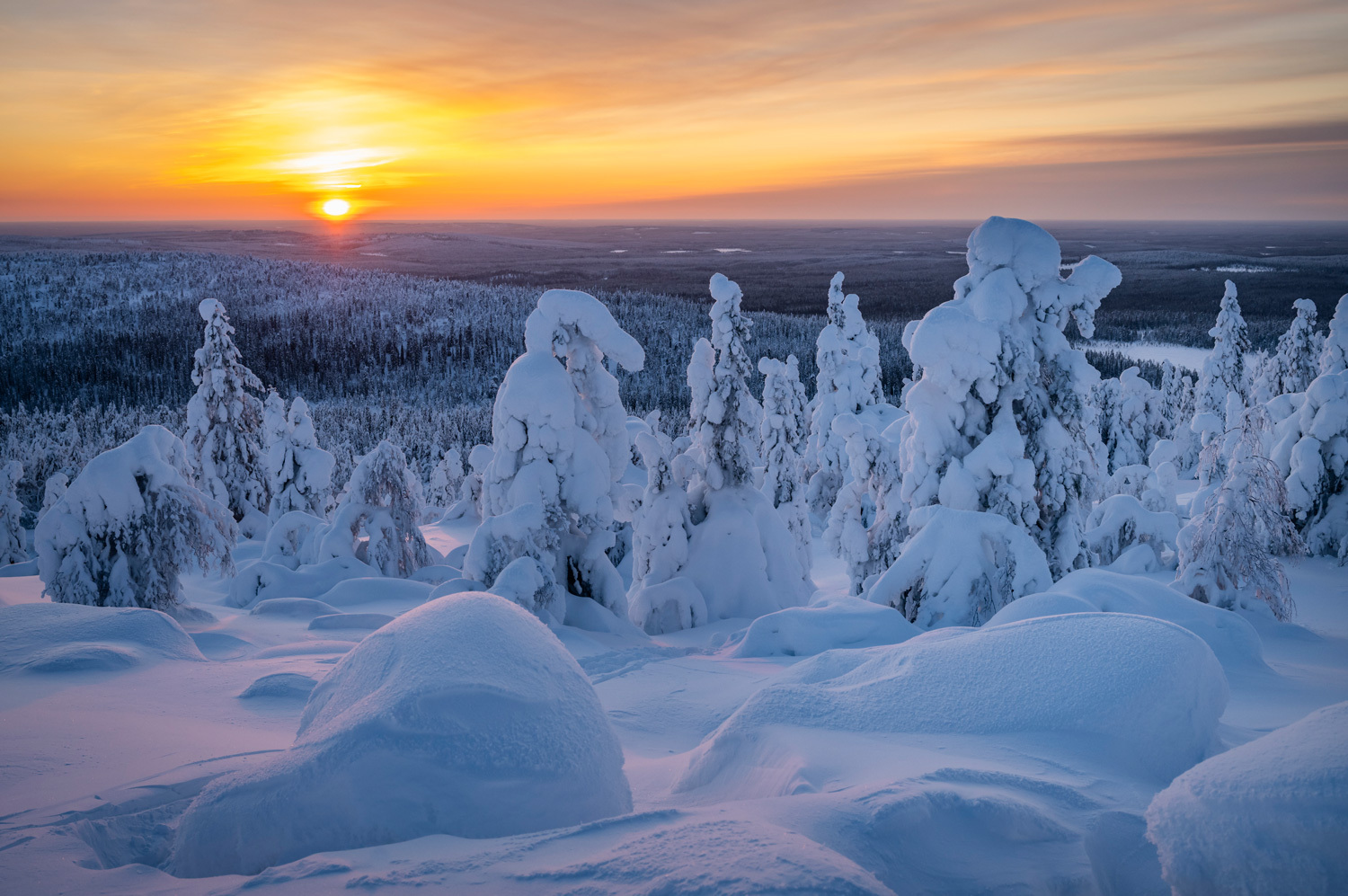 Yleiskuvaa Syötteeltä. Talvikuva.